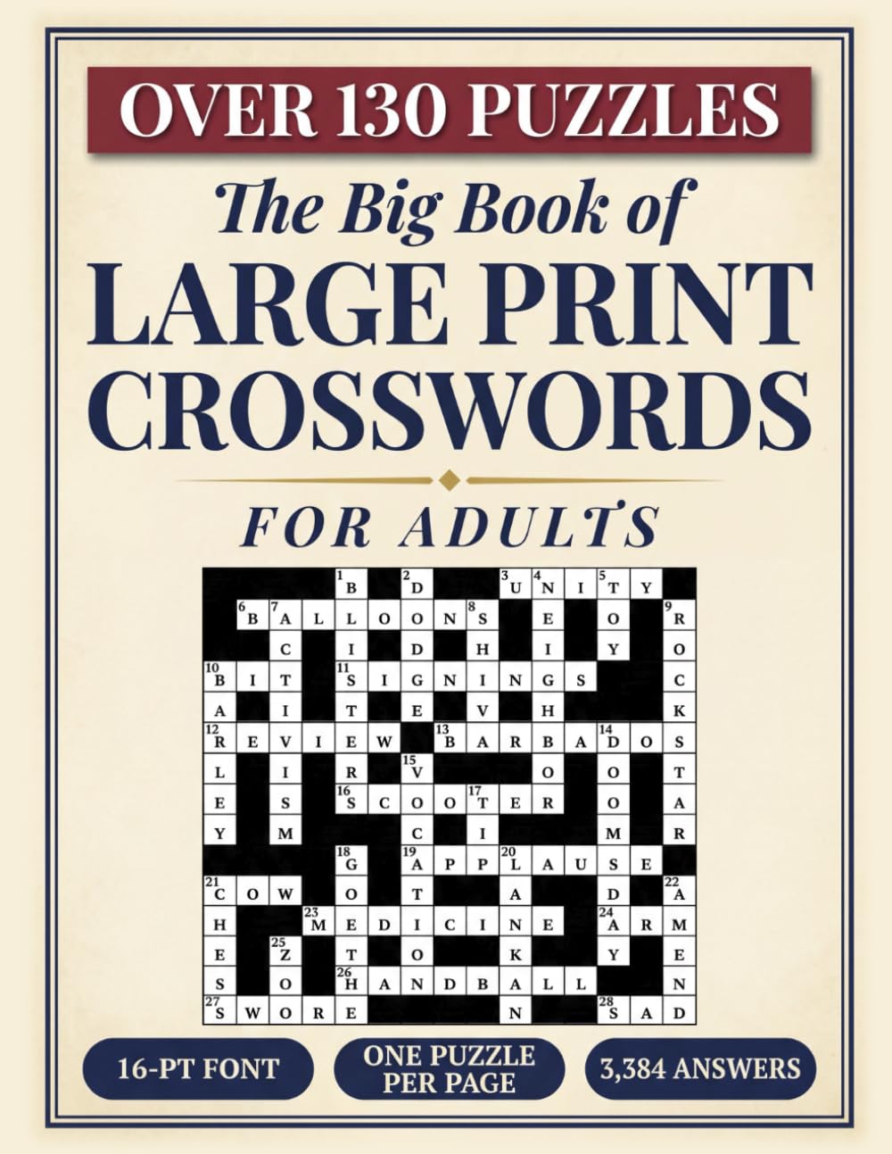 The Big Book of Large Print Crosswords for Adults — book cover by Lucas James